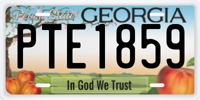 GA license plate PTE1859