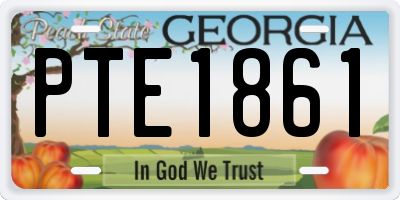 GA license plate PTE1861
