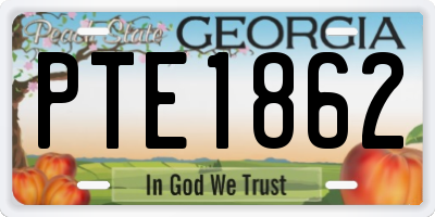 GA license plate PTE1862
