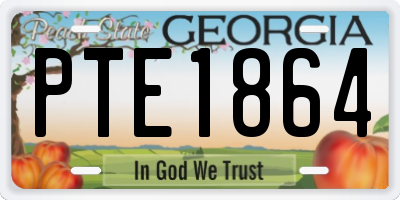 GA license plate PTE1864