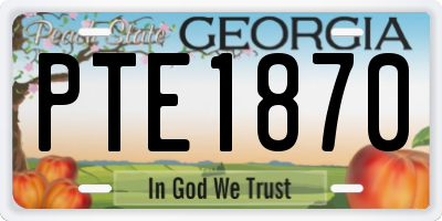 GA license plate PTE1870