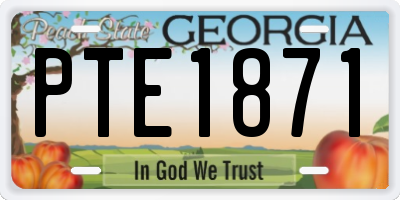 GA license plate PTE1871