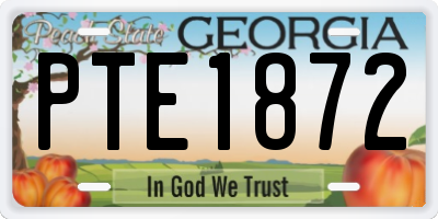 GA license plate PTE1872