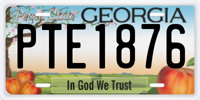 GA license plate PTE1876