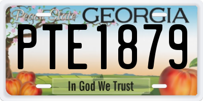 GA license plate PTE1879