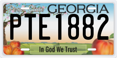 GA license plate PTE1882