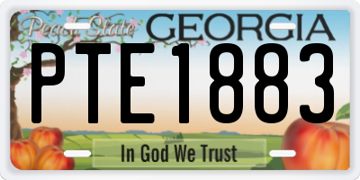 GA license plate PTE1883