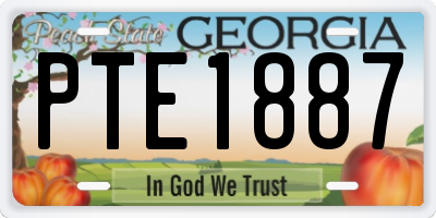 GA license plate PTE1887