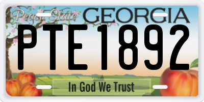 GA license plate PTE1892