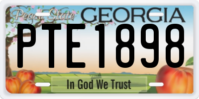 GA license plate PTE1898