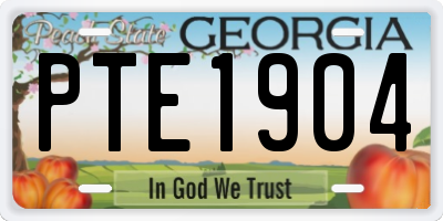 GA license plate PTE1904