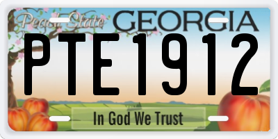 GA license plate PTE1912
