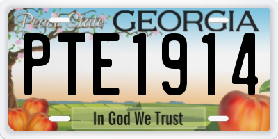 GA license plate PTE1914