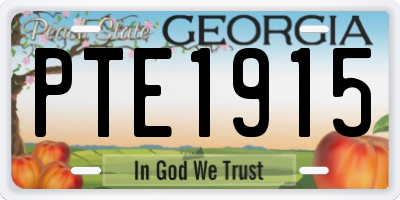 GA license plate PTE1915