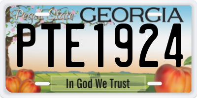 GA license plate PTE1924