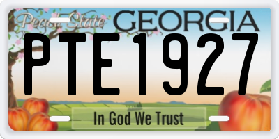 GA license plate PTE1927