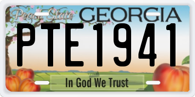 GA license plate PTE1941