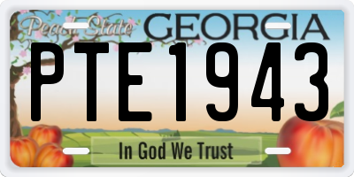 GA license plate PTE1943
