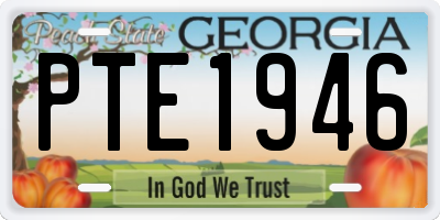 GA license plate PTE1946