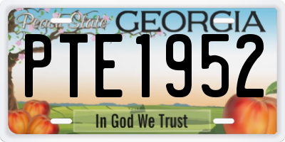 GA license plate PTE1952