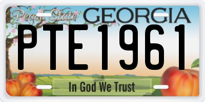 GA license plate PTE1961