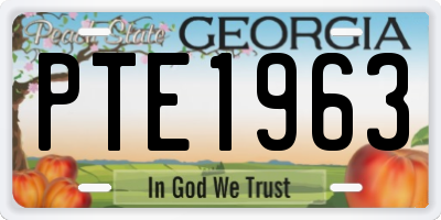 GA license plate PTE1963