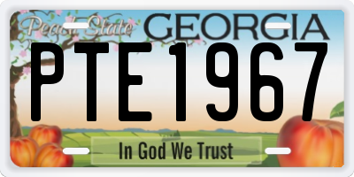 GA license plate PTE1967
