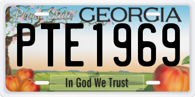 GA license plate PTE1969