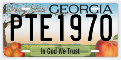 GA license plate PTE1970