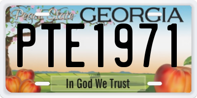 GA license plate PTE1971