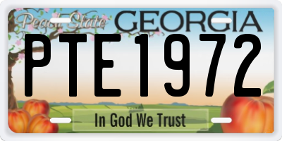 GA license plate PTE1972