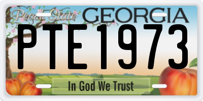 GA license plate PTE1973