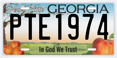 GA license plate PTE1974