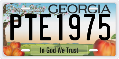 GA license plate PTE1975