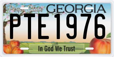 GA license plate PTE1976