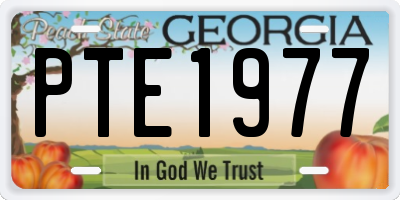 GA license plate PTE1977