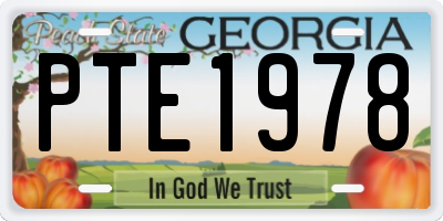 GA license plate PTE1978