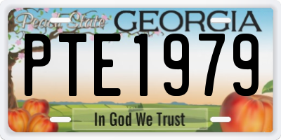 GA license plate PTE1979
