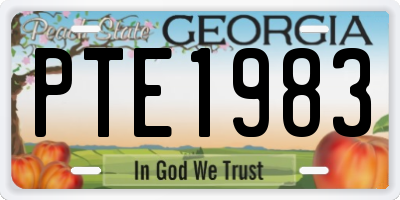 GA license plate PTE1983
