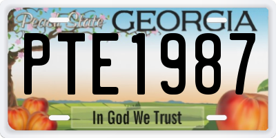 GA license plate PTE1987