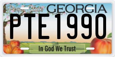 GA license plate PTE1990
