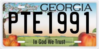 GA license plate PTE1991