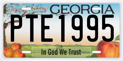 GA license plate PTE1995