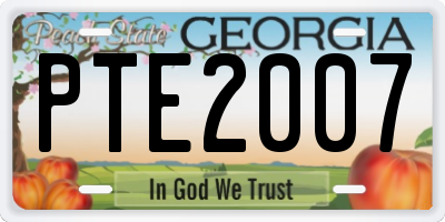 GA license plate PTE2007