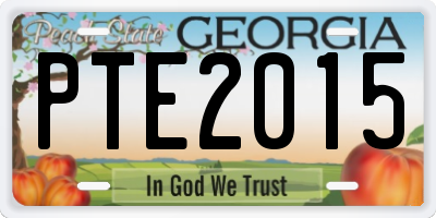 GA license plate PTE2015