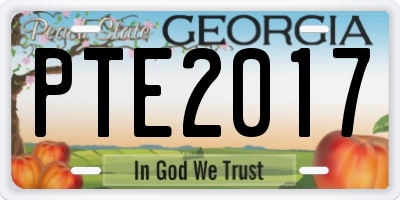 GA license plate PTE2017