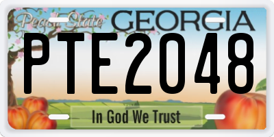 GA license plate PTE2048