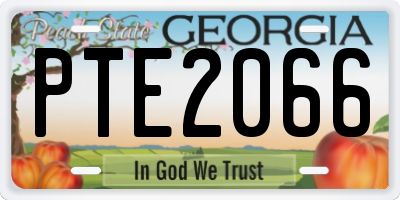 GA license plate PTE2066