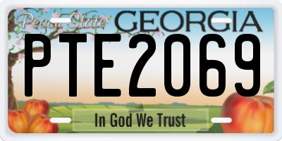GA license plate PTE2069