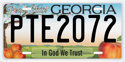 GA license plate PTE2072